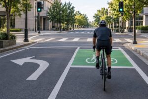 how to make a left turn on a bike safely