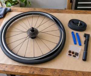 how to fix a flat tire on a road bike