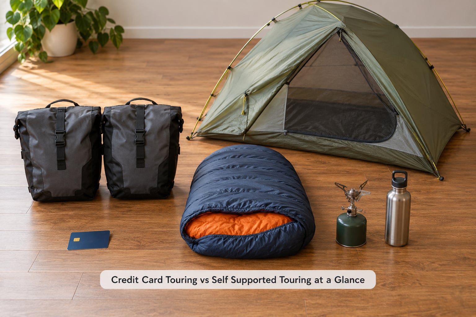 Credit Card Touring vs Self Supported Touring at a Glance