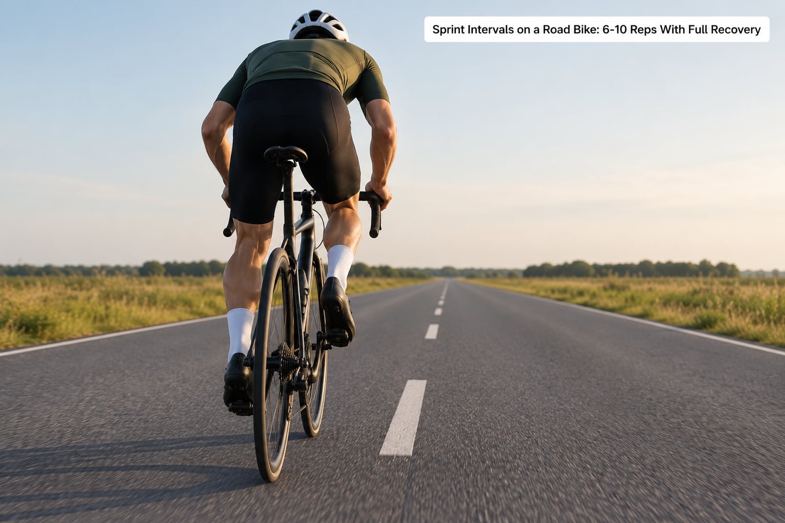 Sprint Intervals on a Road Bike: 6-10 Reps With Full Recovery