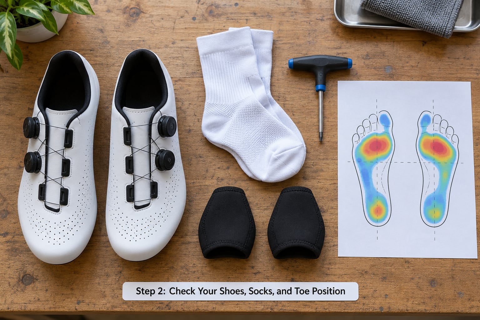 Step 2: Check Your Shoes, Socks, and Toe Position