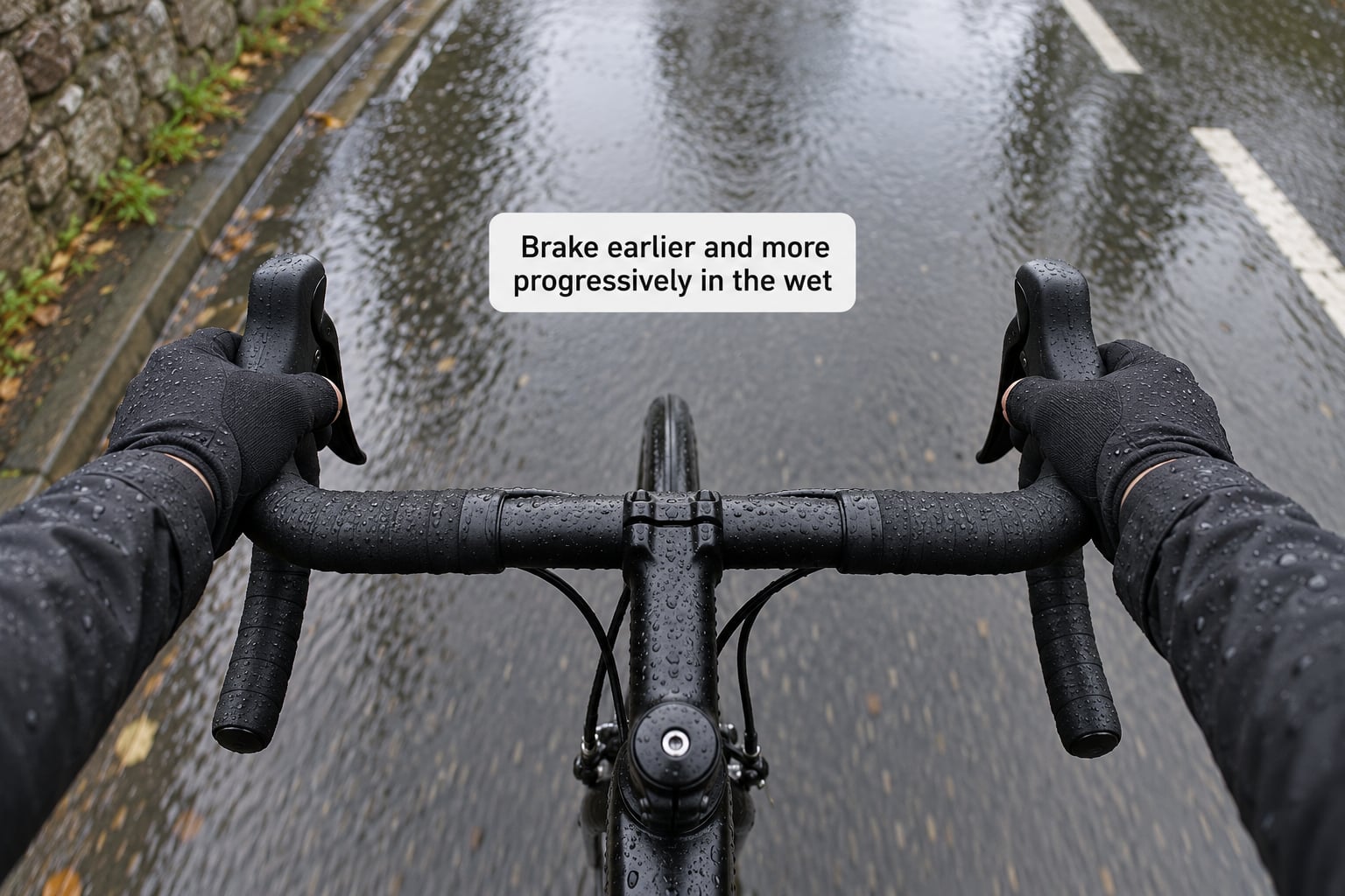 Brake earlier and more progressively in the wet