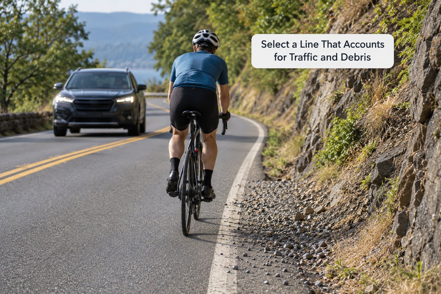 Select a Line That Accounts for Traffic and Debris
