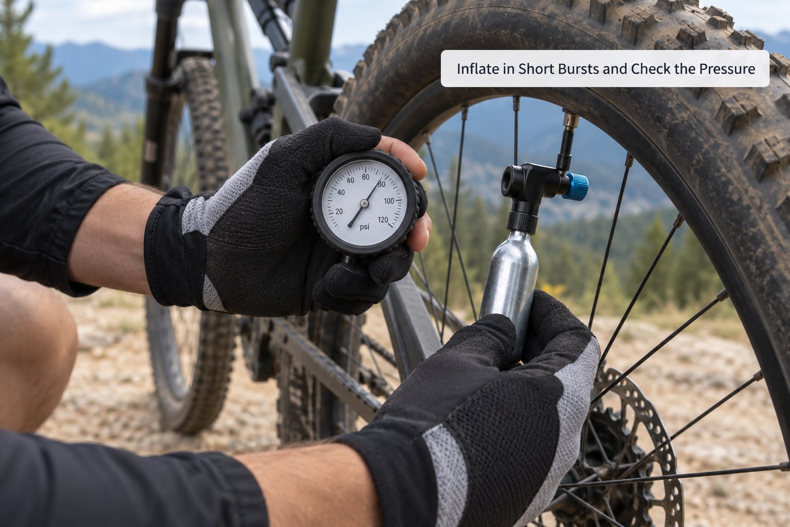 Inflate in Short Bursts and Check the Pressure