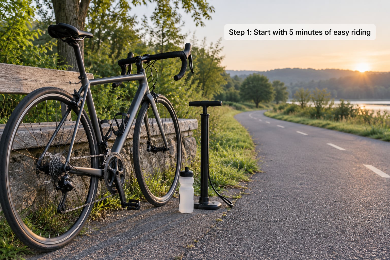 Step 1: Start with 5 minutes of easy riding