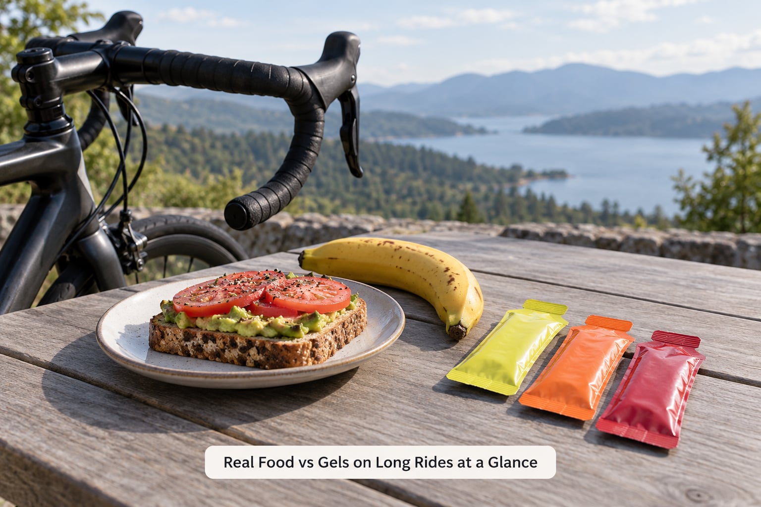 Real Food vs Gels on Long Rides at a Glance